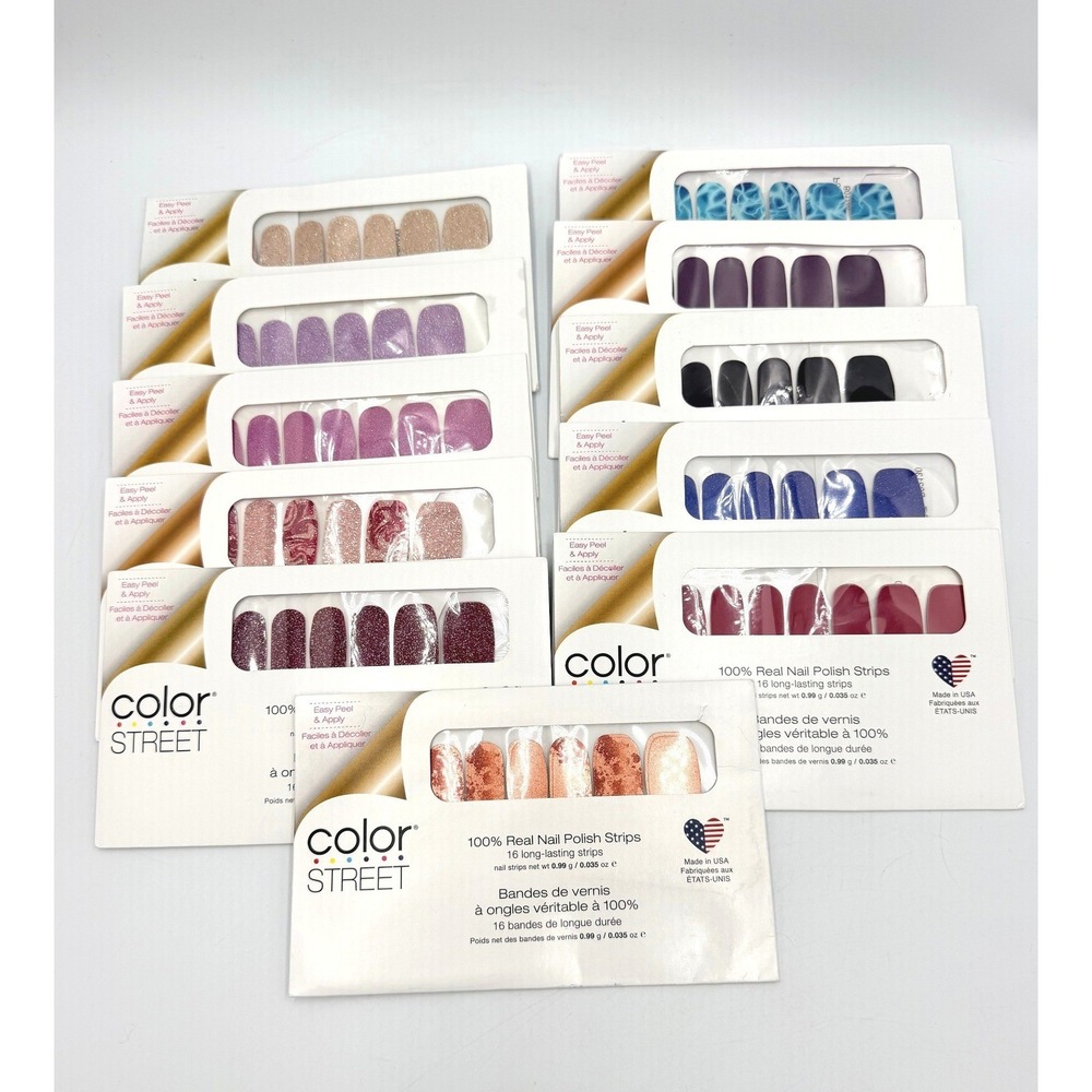 Color Street Nail Polish Strips Lot of 11 Glitter Solid Marble NEW
